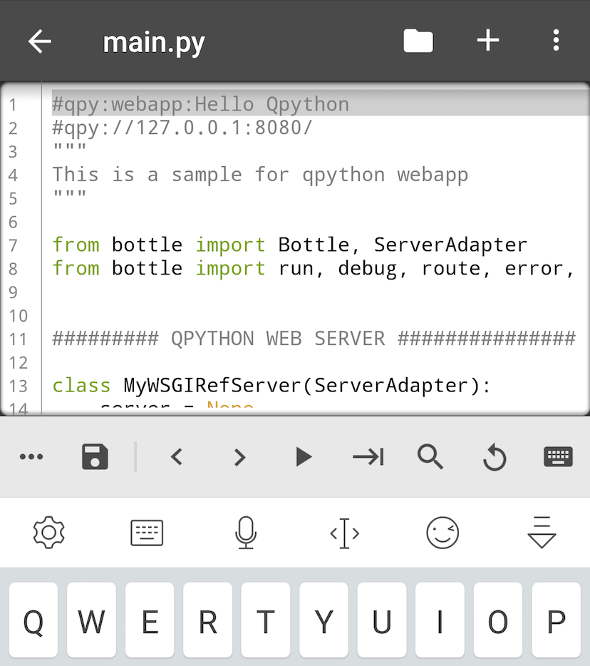 QPython - editor