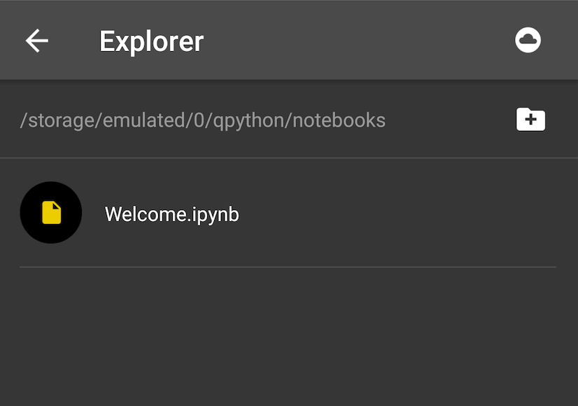 You can start QPyNotebook from QPython's explorer